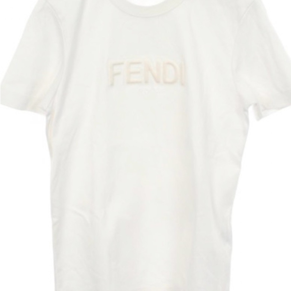 FENDI embossed logo crew neck Short sleeve T-shirt